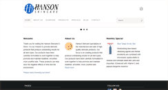 Desktop Screenshot of hansonskincare.com