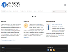 Tablet Screenshot of hansonskincare.com
